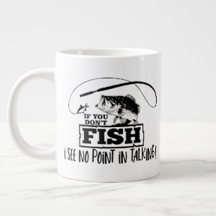 Funny Fishing Quote Talk Fishing Bass Coworker Large Coffee Mug