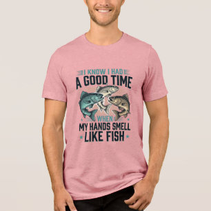 Funny Fishing Quote Vintage Engraving Vector Desig Tri-Blend Shirt