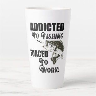 Funny Fishing Quotes Work Largemouth Bass Latte Mug