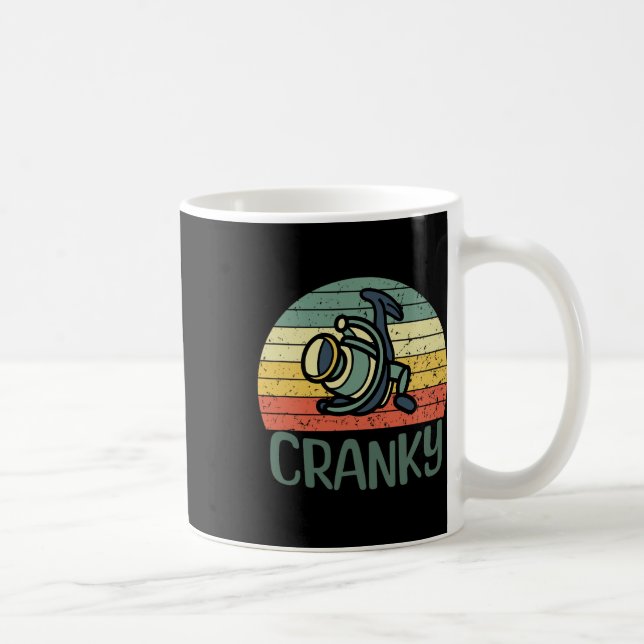 Funny Fishing Reel Pun Shirt For Cranky Fishermen  Coffee Mug (Right)