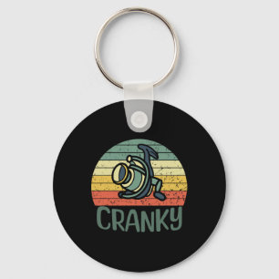 Funny Fishing Reel Pun Shirt For Cranky Fishermen Key Ring