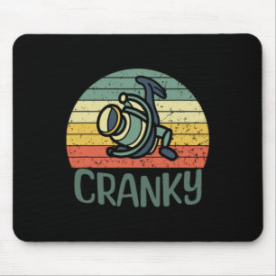 Funny Fishing Reel Pun Shirt For Cranky Fishermen Mouse Pad