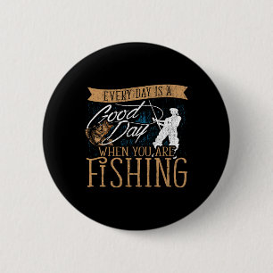 Funny Fishing Rod Fish - Fisherman 6 Cm Round Badge