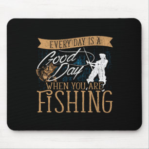 Funny Fishing Rod Fish - Fisherman Mouse Pad