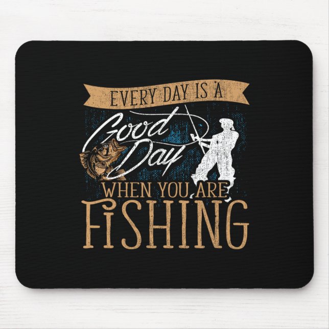 Funny Fishing Rod Fish - Fisherman  Mouse Pad (Front)