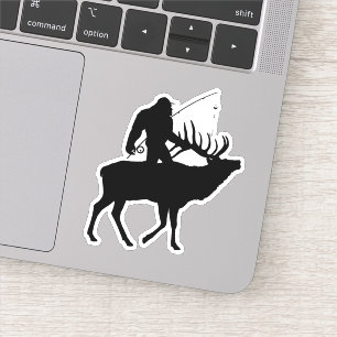 Funny Fishing Sasquatch Sticker Decal