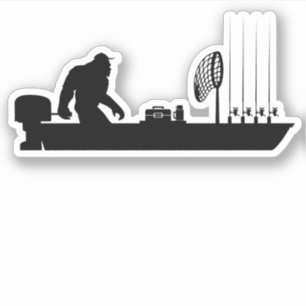 Funny Fishing Sasquatch Sticker Decal