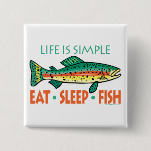 Funny Fishing Saying 15 Cm Square Badge