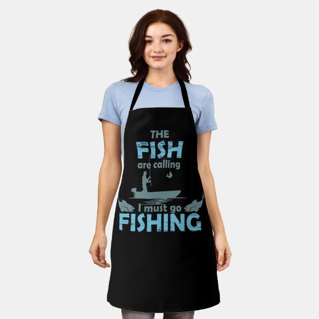 Funny fishing saying apron (Worn)