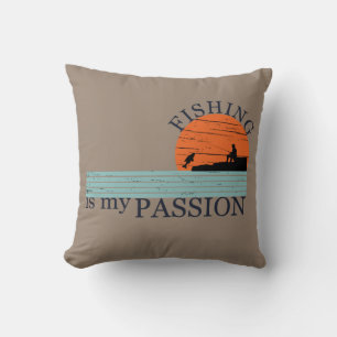 Funny fishing saying cushion
