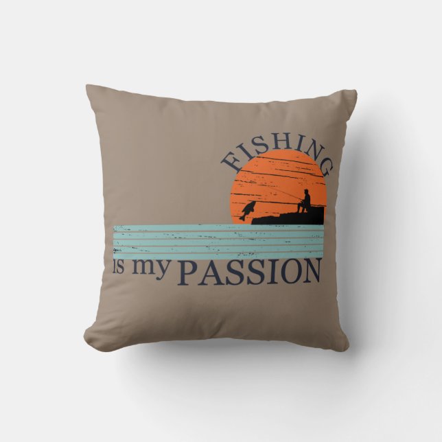 Funny fishing saying cushion (Front)