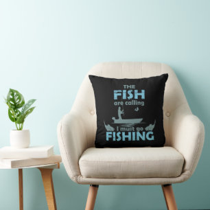 Funny fishing saying cushion