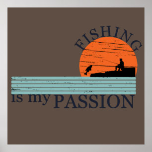 Funny fishing saying poster
