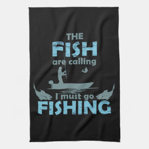 Funny fishing saying tea towel