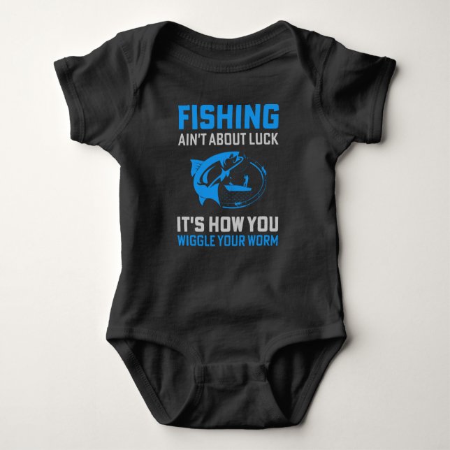 Funny Fishing T-shirt Baby Bodysuit (Front)