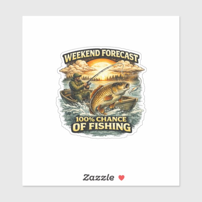 Funny Fishing T-Shirt – Weekend Forecast 100% Chan (Sheet)