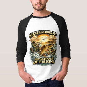 Funny Fishing T-Shirt – Weekend Forecast 100% Chan