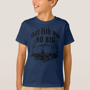 Funny Fishing T-Shirt with black lettering.