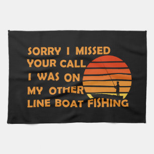 Funny fishing tea towel