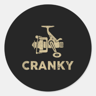 Funny Fishing Tee For Men Classic Round Sticker
