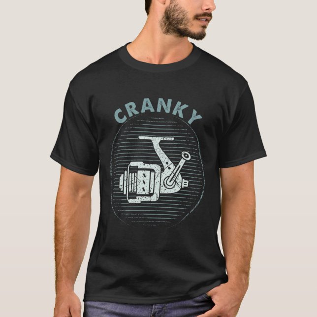 Funny Fishing Tee For Men Cranky  (Front)