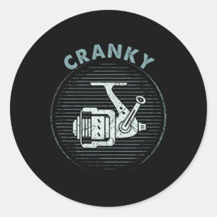 Funny Fishing Tee For Men Cranky  Classic Round Sticker