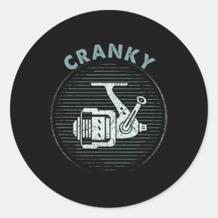 Funny Fishing Tee For Men Cranky  Classic Round Sticker