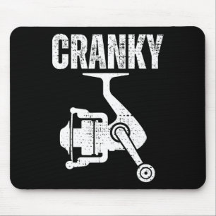 Funny Fishing Tee For Men Cranky Fishing Tee Reel Mouse Pad