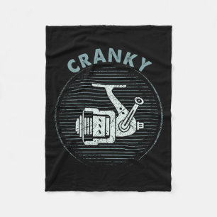 Funny Fishing Tee For Men Cranky Fleece Blanket
