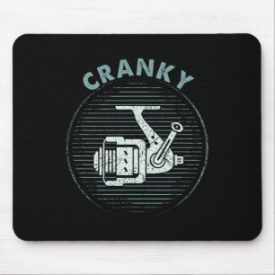 Funny Fishing Tee For Men Cranky Mouse Pad