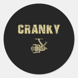 Funny Fishing Tee For Men Funny Cranky Classic Round Sticker