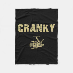Funny Fishing Tee For Men Funny Cranky Fleece Blanket