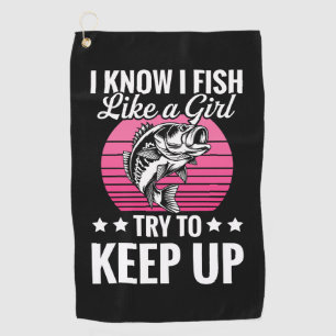 Funny Fishing Theme Golf Towel