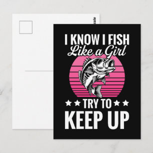 Funny Fishing Theme Postcard
