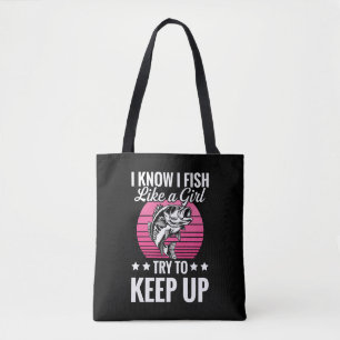 Funny Fishing Themed Tote Bag