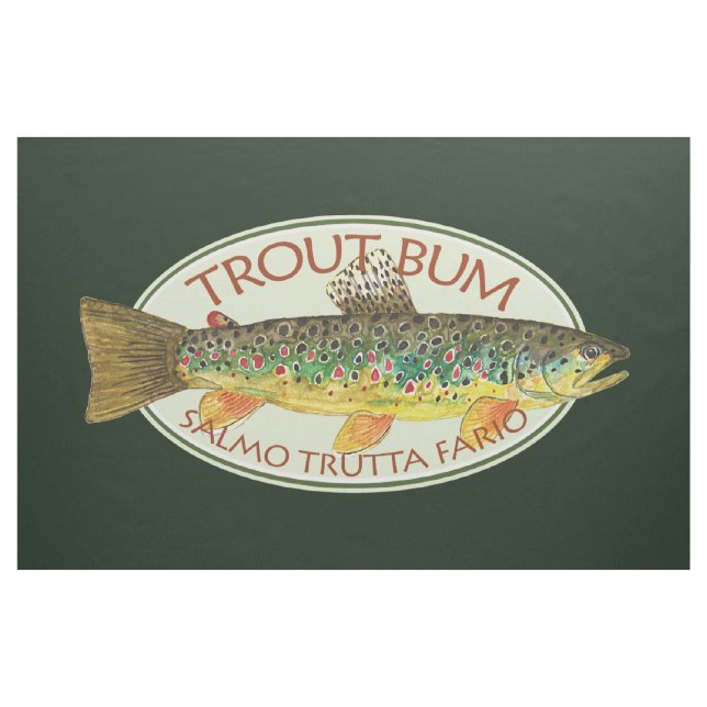 Funny Fishing TROUT BUM Fabric (Yard)