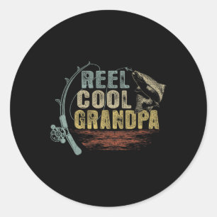 Funny Fishing Vintage Reel Cool Grandpa Classic Round Sticker