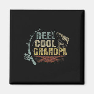Funny Fishing Vintage Reel Cool Grandpa Magnet