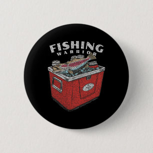 Funny Fishing Warrior Saying Fisherman Vintage Gra 6 Cm Round Badge