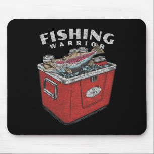 Funny Fishing Warrior Saying Fisherman Vintage Gra Mouse Pad