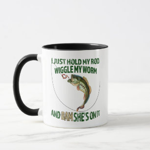 Funny Fishing Wiggle Worm Bam Shes On It Mug