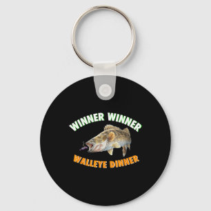 Funny Fishing Winner Winner Walleye Dinner Fish Fr Key Ring