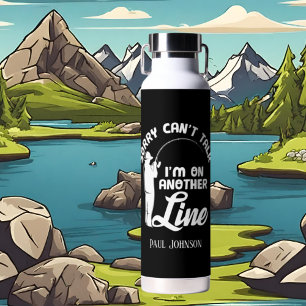 Funny fishing word art add name water bottle