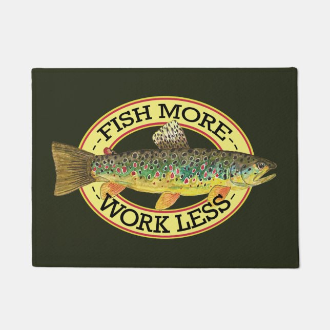 Funny Fishing Words for a Fisherman Doormat (Front)