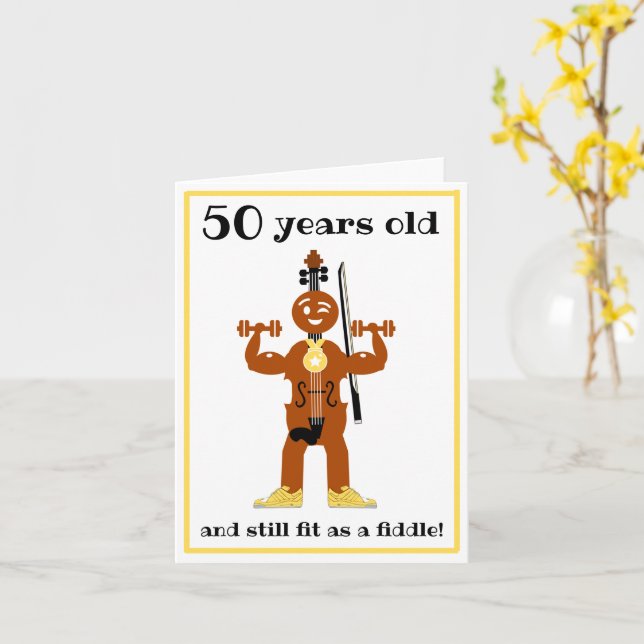 Funny fit as a fiddle  card (Yellow Flower)