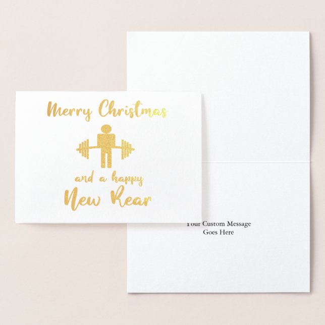 Funny Fitmas Foil Christmas Card (Display)
