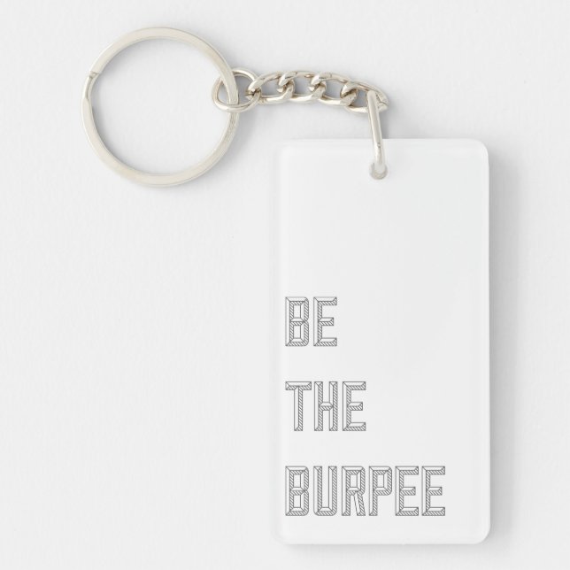 Funny Fitness Burpee Gym Humour Key Ring (Front)