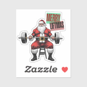 Funny Fitness Christmas Liftmas Barbell Santa