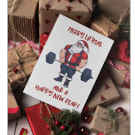 Funny Fitness Christmas Liftmas Barbell Santa Pun Thank You Card<br><div class="desc">Merry Liftmas and a Happy New Rear - this festive gym themed Christmas cardt is a funny fitness Christmas greeting and the perfect gift for the trainer or gym partner in your life. This card features a super strong and fit Santa Claus lifting a barbell, totally swole. Santa Claus, the...</div>