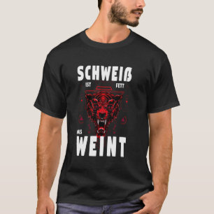 Funny Fitness Crying Fat Red Wolf Workout T-Shirt